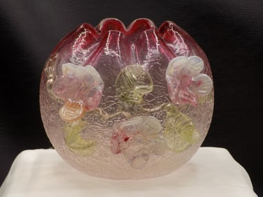 Nicely decorated large vintage Stevens and Williams rosebowl