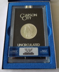 1883 CC Carson City GSA Morgan Silver Dollar with Box Uncirculated.