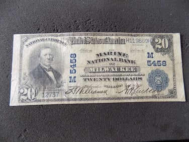 1920 Marine National Bank of Milwaukee Wisconsin $20