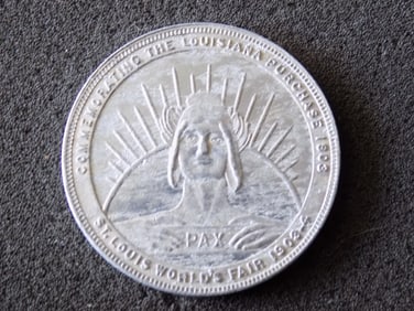 from the 1893 Chicago Worlds Fair. token Celebrating Louisiana Purchase.