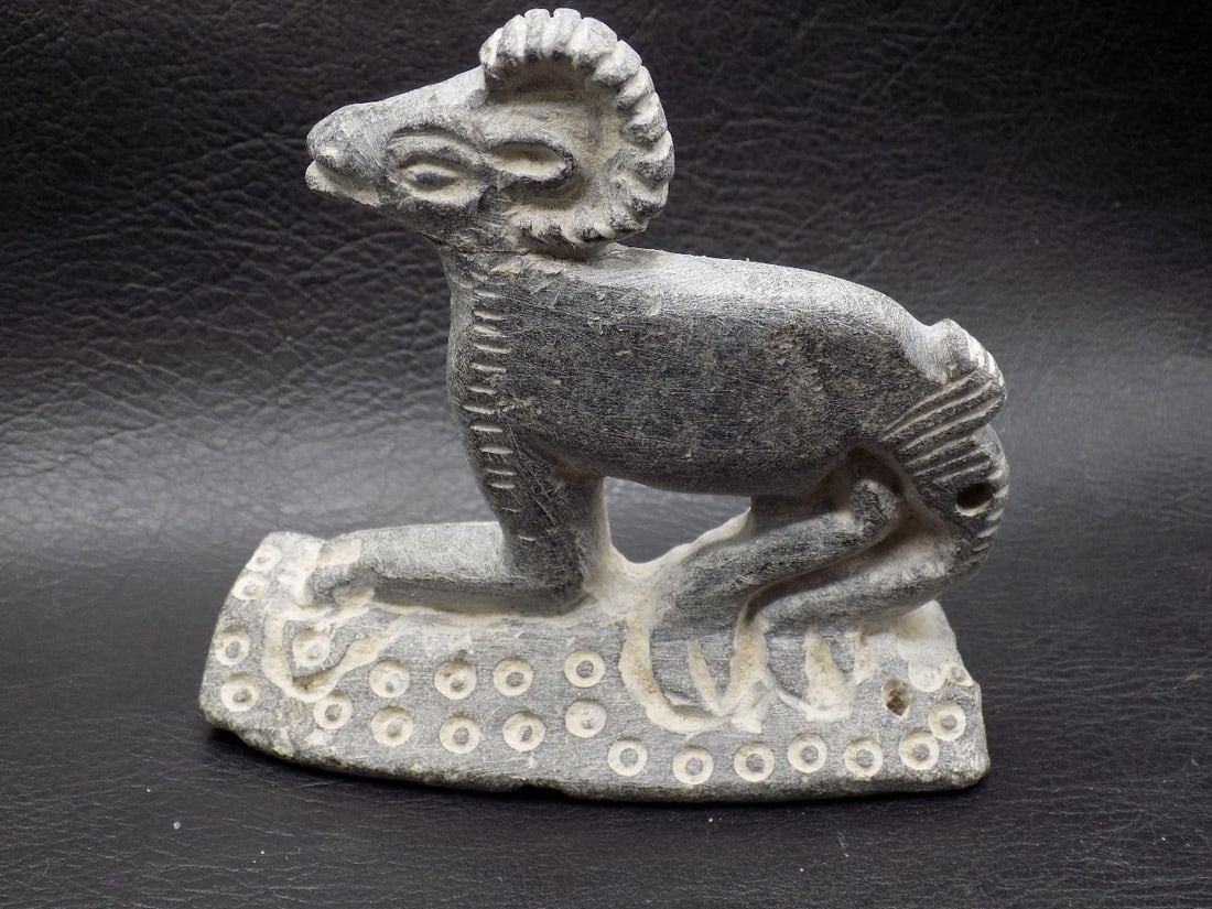 Rare Ancient Old Bactrian Stone Ram Figurine Circa 2500 BC - 1500 BC (1 of 5)