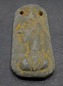 Rare Ancient middle Eastern Stone Amulet Pendant Depicting Figure 4th-5th Century AD