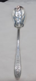 Fancy vintage International Wedgewood sterling silver serving olive spoon