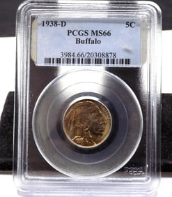1938 D graded MS66 Buffalo nickel by PCGS