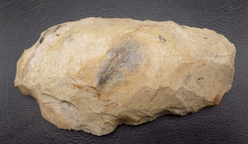 Antique Native American Indian stone oval knife or hide scraper