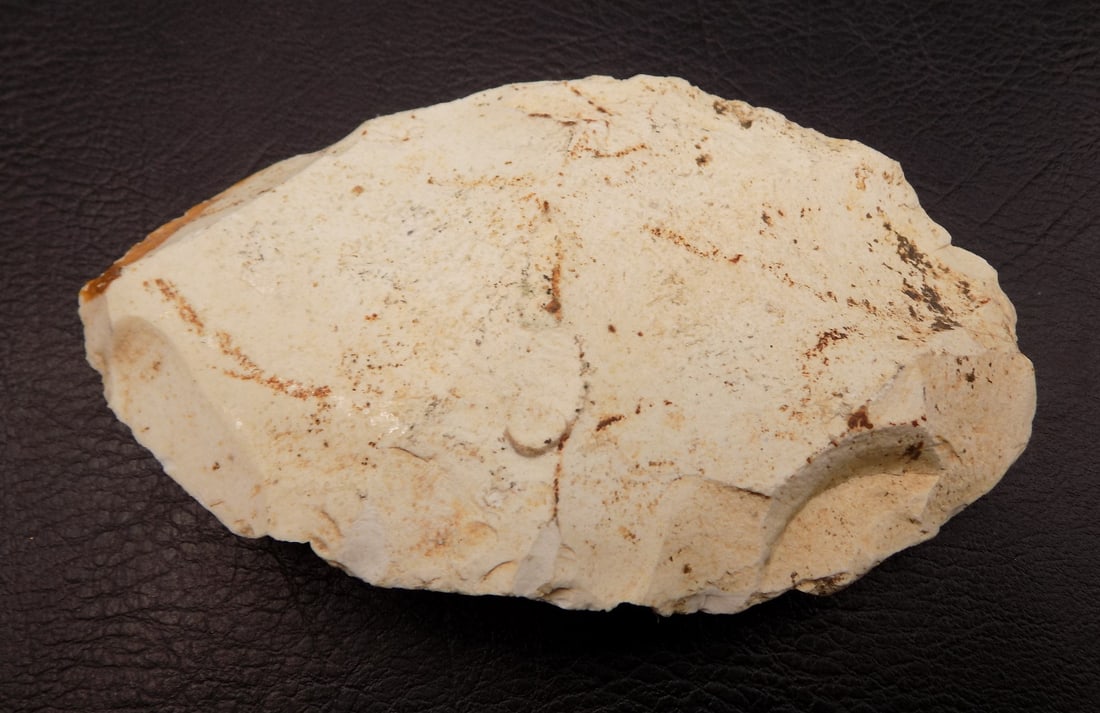 Antique Native American Indian stone oval knife or hide scraper (1 of 5)