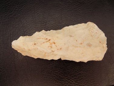 Antique Native American Indian stone oval knife or hide scraper