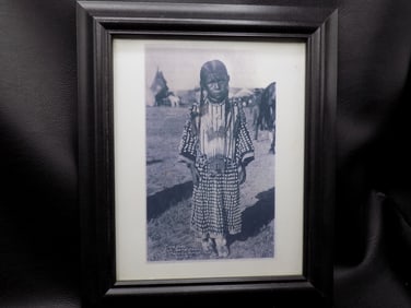 Native American Indian Crow girl with elk tooth dress