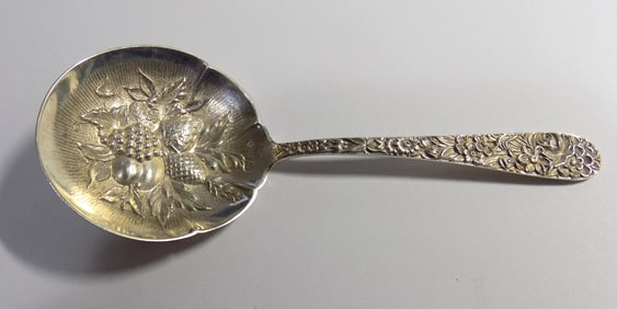 Fancy S Kirk and Sons sterling silver berry spoon