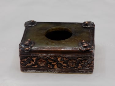 Meiji period Japanese silver and copper paint box