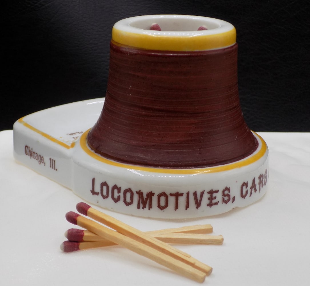 Vintage advertising Locomotive Cars and Rails Railway Equipment Chicago Illinois match holder (1 of 10)