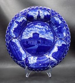 Vintage Staffordshire historical souvenir plate of Columbus Ohio