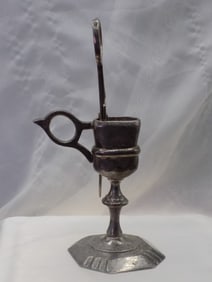 Antique silverplated candle snuffer in original holder