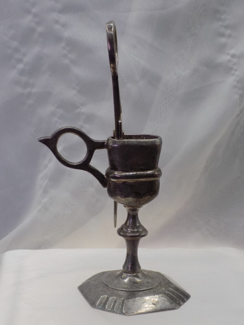 Antique silverplated candle snuffer in original holder (1 of 8)