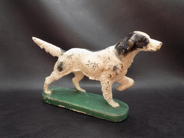 Antique cast iron pointer dog door stop