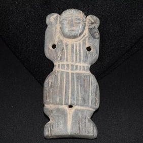 Ancient stone Bactrian amulet depicting idol figure