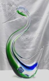 Midcentury modern Murano art glass swan