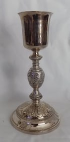 Ornate French sterling chalice.