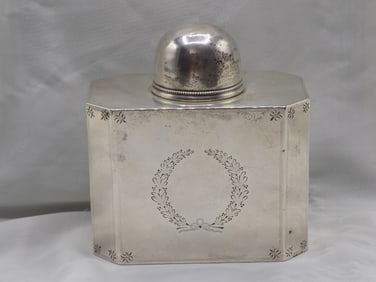 1800’s sterling silver tea caddy