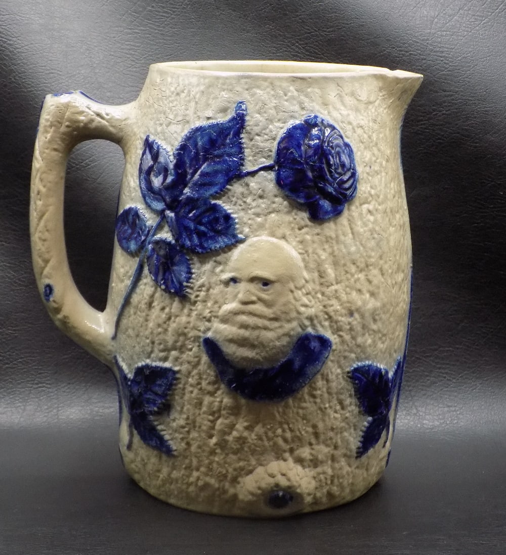 Antique blue gray salt glazed stoneware pitcher (1 of 8)