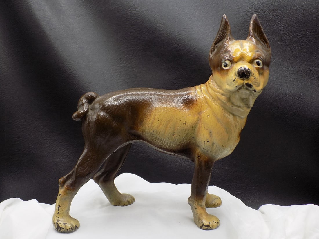 Signed Hubley Boston Terrier cast iron doorstop (1 of 7)