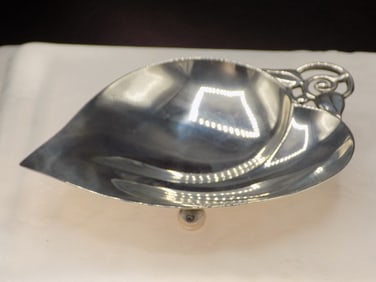 Beautiful signed Tiffany sterling silver heart shaped bowl.