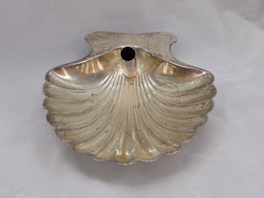 Unusual signed Tiffany sterling silver shell shaped pen holder