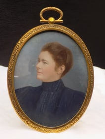 Antique miniature hand painted portrait