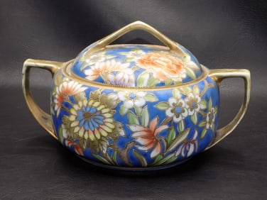 Beautiful vintage hand painted Nippon cookie or cracker jar