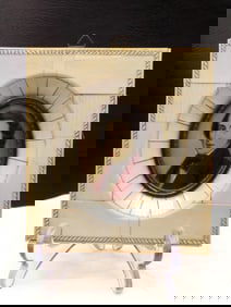 Antique miniature oil painting. Portrait of man