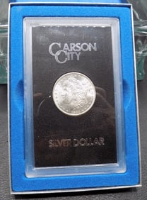 Uncirculated  1883 CC Carson City GSA Morgan Silver Dollar with Box.