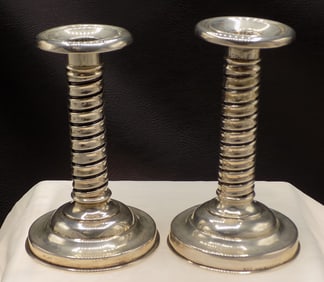 Beautiful pair of sterling silver candlesticks
