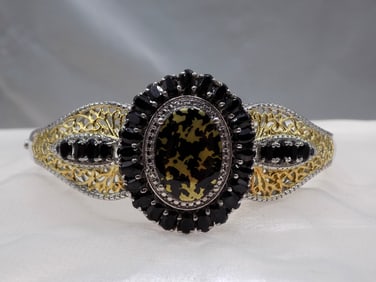 Beautiful goldenite sterling silver bracelet