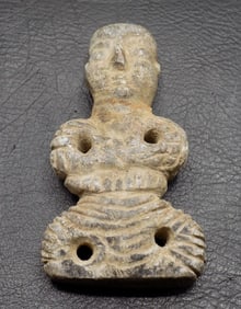 Ancient Bactrian Schist stone idol amulet.