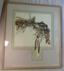 Vintage watercolor by Clay Anderson Monotype Collage