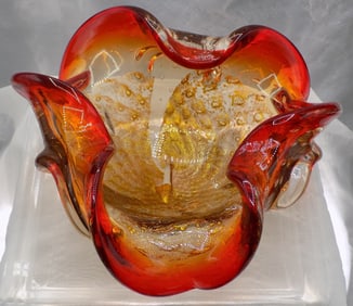 Midcentury modern Murano art glass bowl