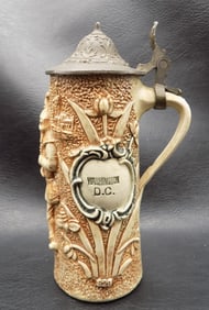 Unusual Diesinger Germany stein. Marked Washington DC on sides.