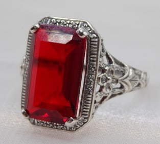Beautiful 10 ct fire garnet sterling silver ring.