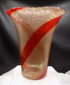 Midcentury modern large Murano art glass vase