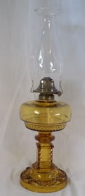 Rare 1893 Aquarius art glass kerosene lamp by Adams Glass Co