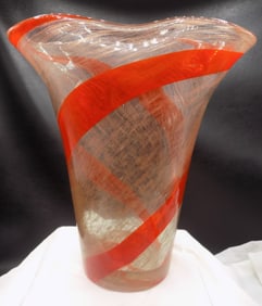 Midcentury modern large Murano art glass vase