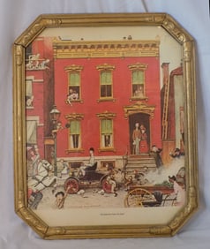 Very nice Normal Rockwell vintage print in gold frame