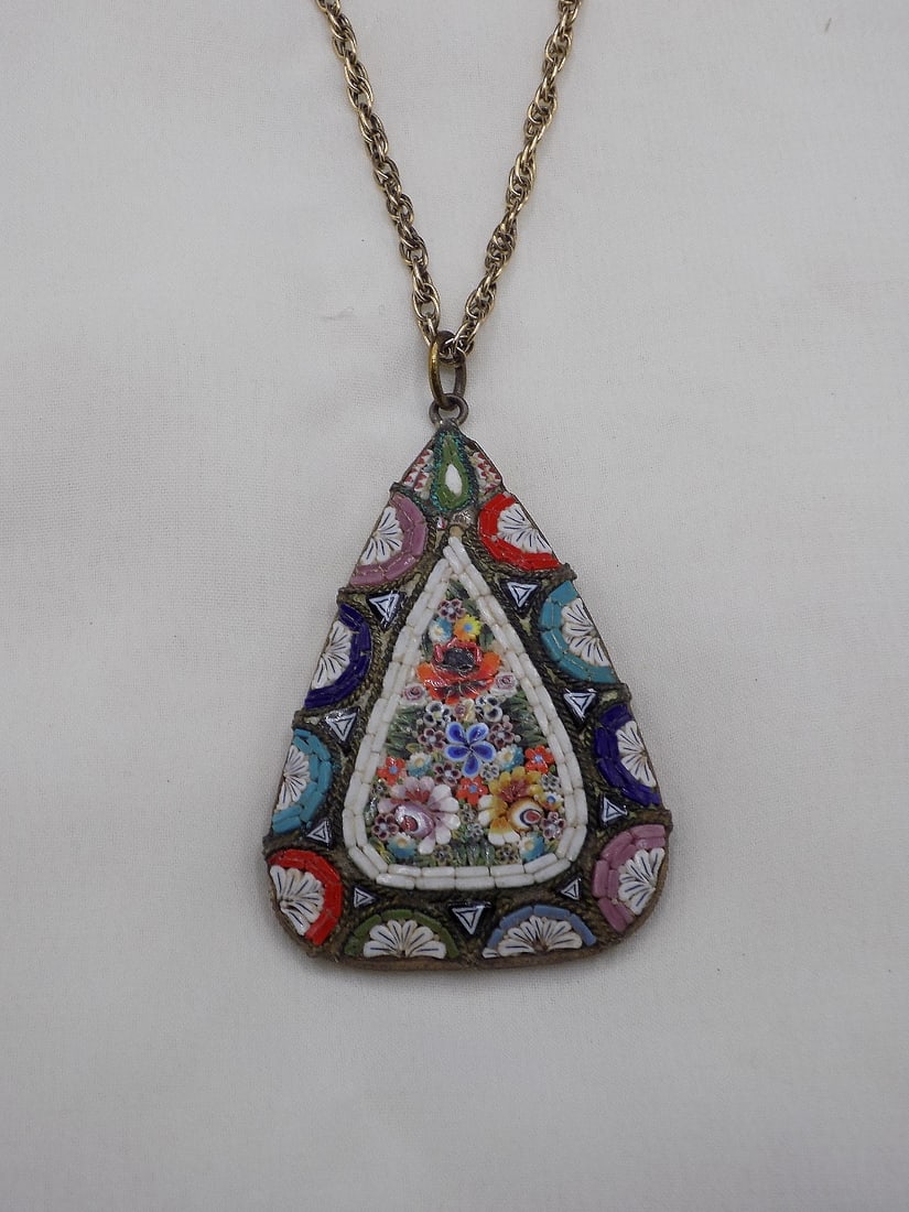 Vintage micro mosaic necklace (1 of 5)