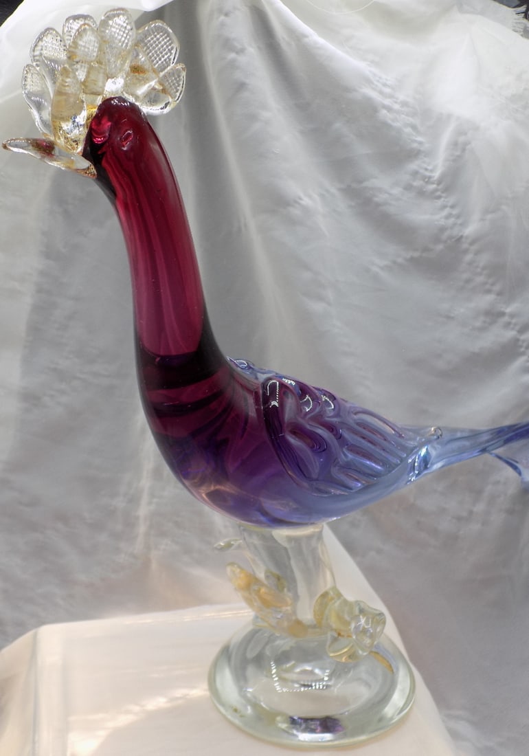 Large beautiful midcentury modern Seguso art glass bird. (1 of 9)