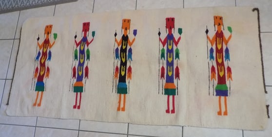 Vintage Yei hand woven rug
