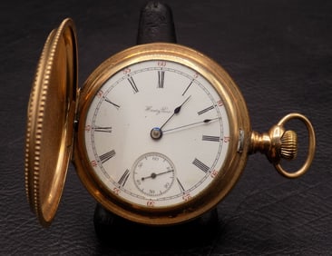 1895 Peoria 14k gold filled hunting case 17 jewel pocket watch.