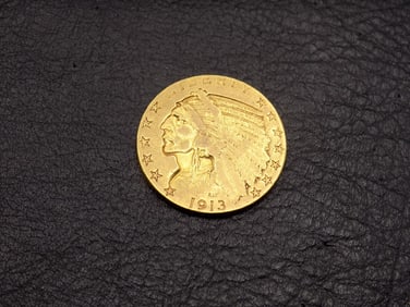 1913 $5 dollar Indian gold coin