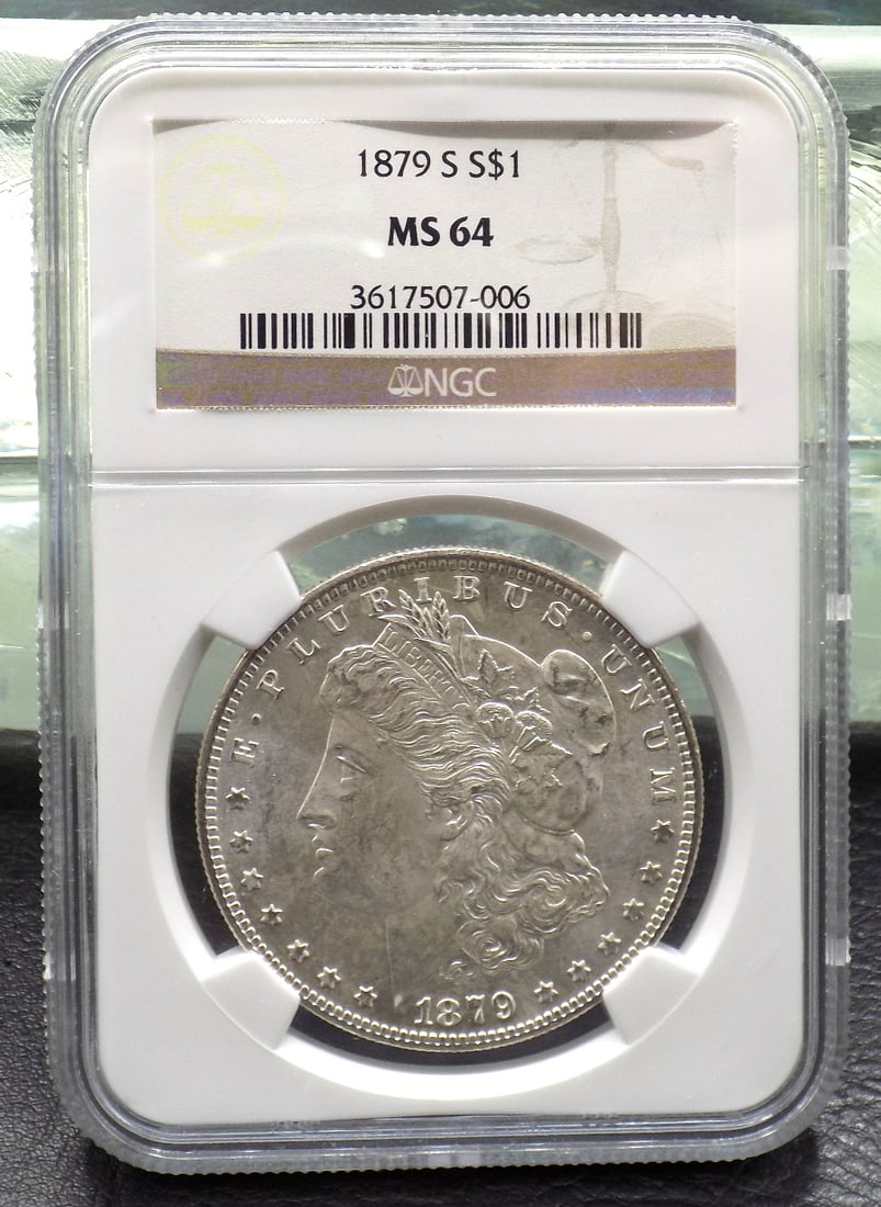1879 S uncirculated MS 64 graded by NGC Morgan silver dollar (1 of 5)