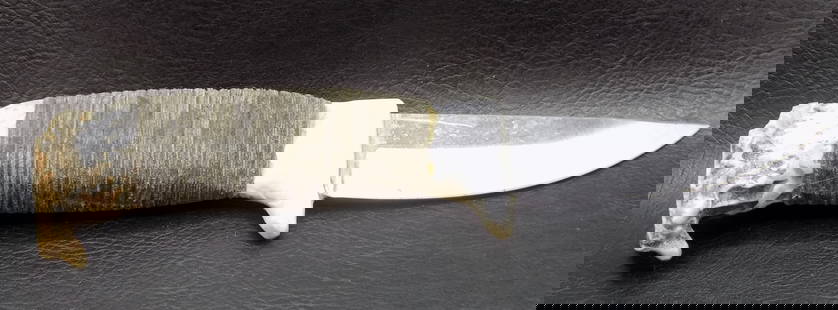 Vintage hand made knife.: Vintage hand made knife. In very good original as found condition. Great quality and detail. 9 ¼ inches long. For in house shipping. Please call Mike at Thriftiques 319-321-0613