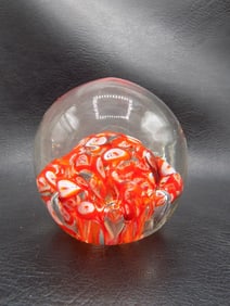 Midcentury modern paperweight with millefiori